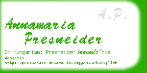 annamaria presneider business card